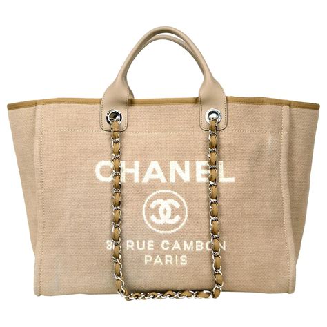 chanel ecru bag|coco Chanel deauville tote.